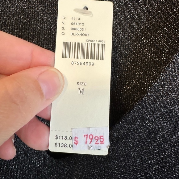 Anthropologie NWT Twofer Black Metallic Shimmer V Neck Pullover Sweater Medium‎ - Picture 4 of 7